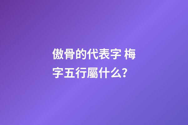 傲骨的代表字 梅字五行屬什么？